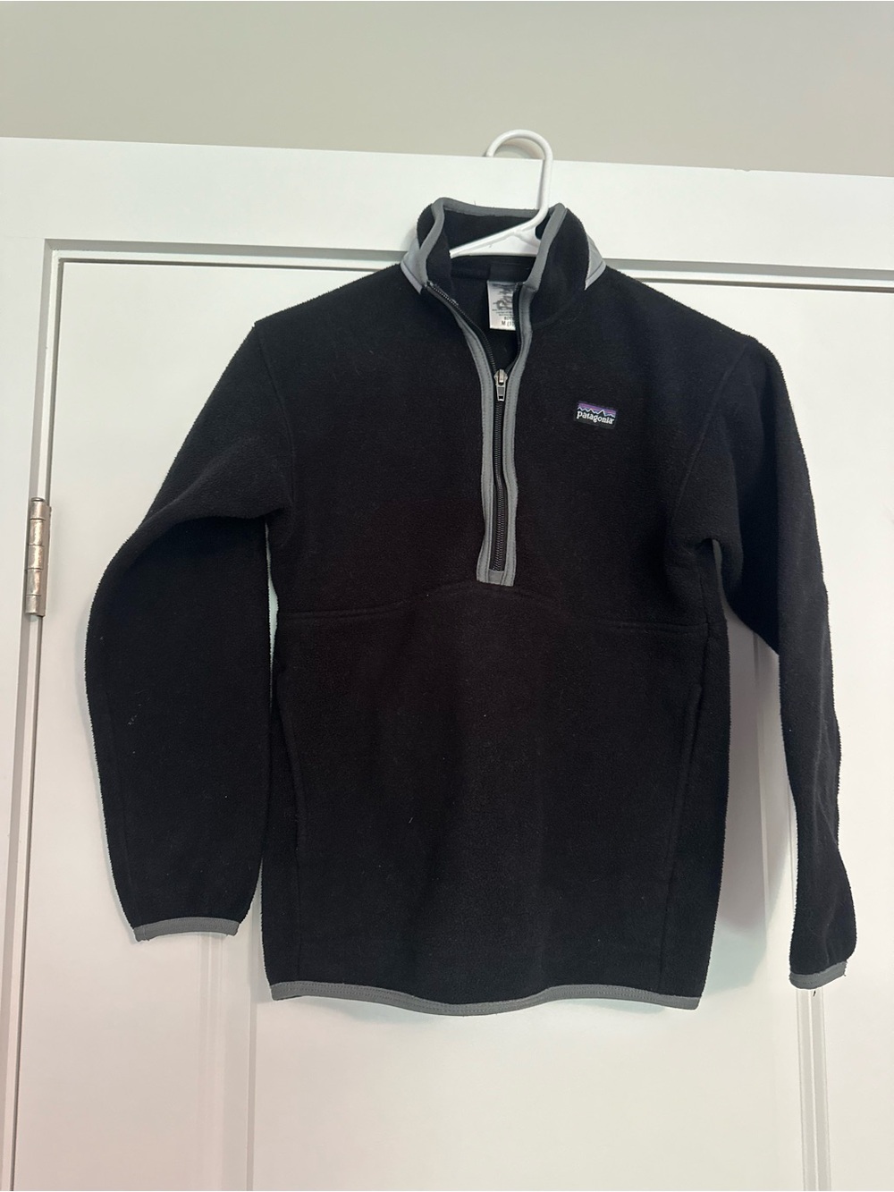 Patagonia Synchilla Black Fleece Half-Zip with Gray Trim